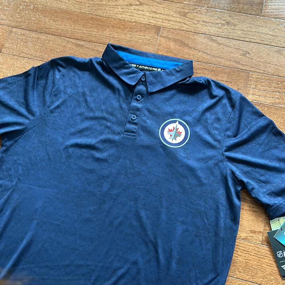 NHL Winnipeg Jets Fanatics Navy Blue Polo - Picture 2 of 8
